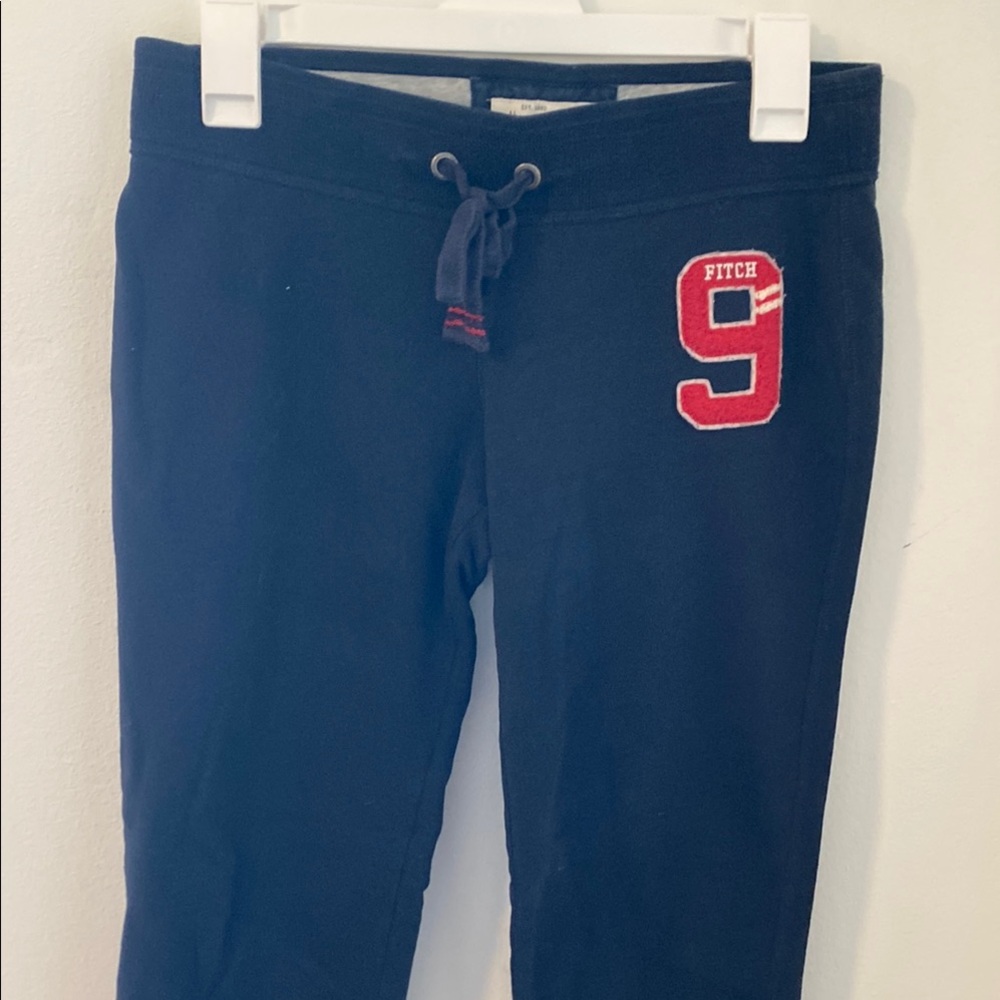 Abercrombie and Fitch Navy Sweatpants with Red Detail